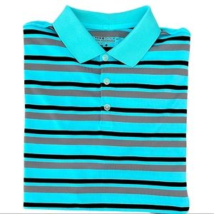 NIKE GOLF TOUR PERFORMANCE DRI-FIT Short sleeve shirt Sz L. Teal, black and gray